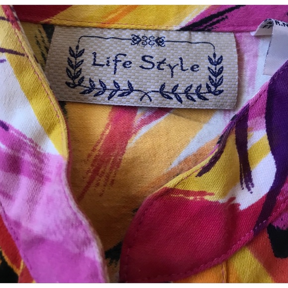 Life Style Multicolored Zip Up Blazer Jacket Size Medium - Picture 5 of 5